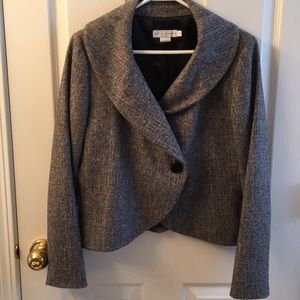 Shawl collar wool blend blazer